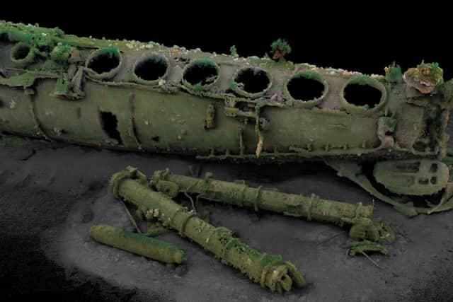 A German U-boat from the First World War is likely to have been sunk deliberately rather than being handed to the Allies, according to a 3D map produced by researchers at the University of Dundee. Picture: Prof Chris Rowlan/University of Dundee/PA Wire