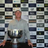Darren Howie poses with the trophy after winning the Schloss Roxburghe Masters presented by Martin Gilbert. Picture: Tartan Pro Tour