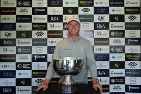 Darren Howie poses with the trophy after winning the Schloss Roxburghe Masters presented by Martin Gilbert. Picture: Tartan Pro Tour
