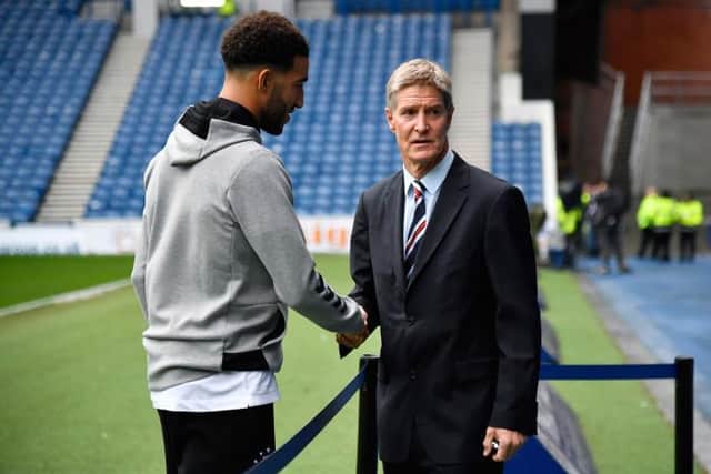 Rangers' Connor Goldson with former player Richard Gough