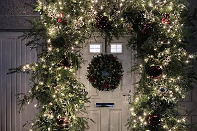 The entrance to Casa Christmas, a three-storey townhouse in Aberdeen which is one of the homes competing for the title in Scotland's Christmas Home of the Year.