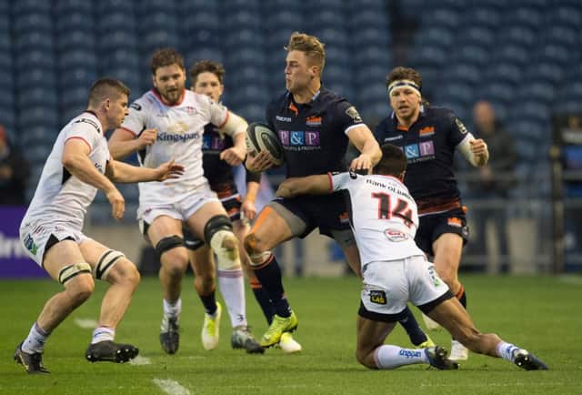 Duhan van der Merwe in action for Edinburgh against Ulster, who are due at BT Murrayfield next Saturday. Picture: SRU/SNS