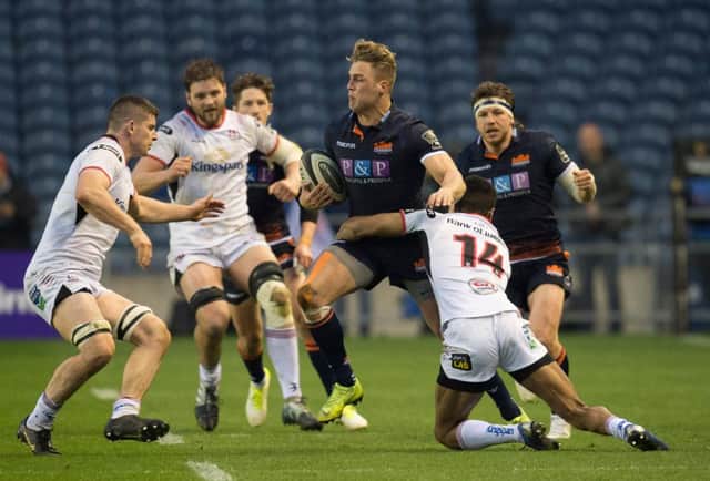 Duhan van der Merwe in action for Edinburgh against Ulster, who are due at BT Murrayfield next Saturday. Picture: SRU/SNS