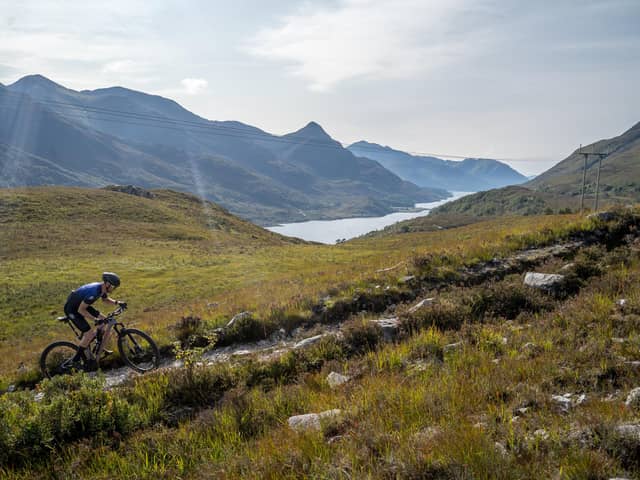 Champion mountain biker Rab Wardell  from Glasgow has set a new record cycling the West Highland Way. PIC: Wahoo/Brodie Hood.