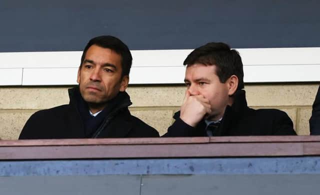 Giovanni van Bronckhorst says Ross Wilson (right) is working hard to bring a further coach to Ibrox. (Photo by Craig Williamson / SNS Group)