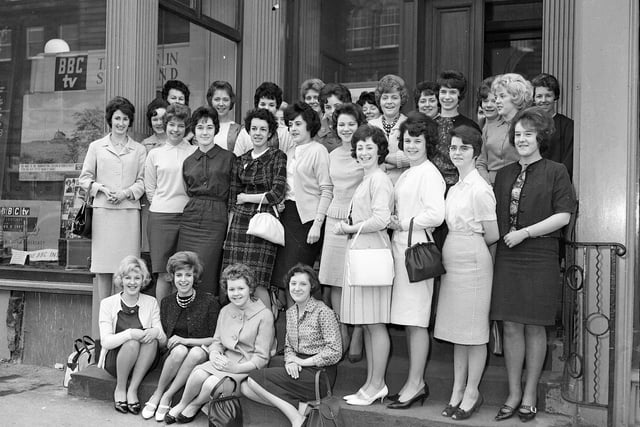 In March 1963 Interflora and the General Post Office ran a competition to find the 'Telephone Personality Girl' of the year. The competitors are pictured outside the post office on George Street.