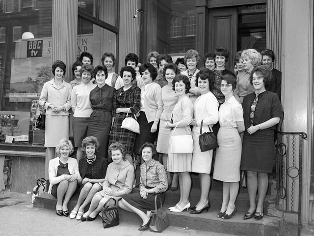 In March 1963 Interflora and the General Post Office ran a competition to find the 'Telephone Personality Girl' of the year. The competitors are pictured outside the post office on George Street.