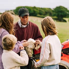 Kids outside on the farm