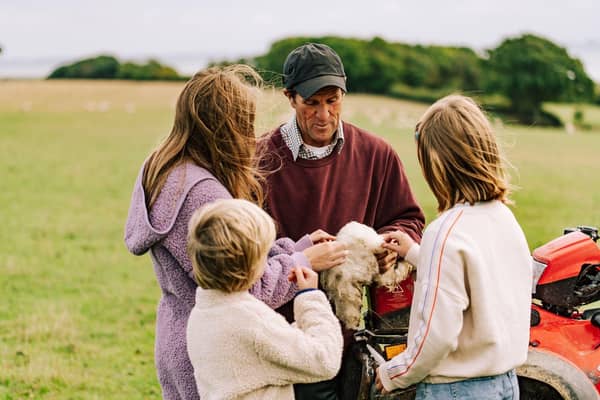 Kids outside on the farm