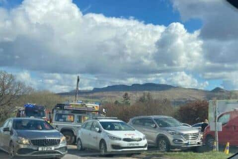 Emergency services are at The Devil's Pulpit following concern for a person who fell there at lunchtime today. The incident is ongoing. Pic: Hannah Brown.