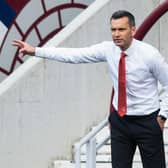 Aberdeen manager Stephen Glass looks on during the 1-1 draw with Hearts.