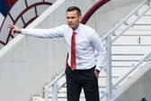 Aberdeen manager Stephen Glass looks on during the 1-1 draw with Hearts.