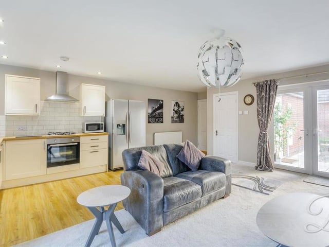 The hub of the home is this open-plan lounge/diner/kitchen, which is very much fit for modern living. It gives a spacious and contemporary feel, while large patio doors offer lots of light and lead out into the garden.