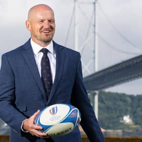 SOUTH QUEENSFERRY, SCOTLAND - AUGUST 16: Scotland Head Coach Gregor Townsend during the Scotland World Cup Squad Announcement at Queensferry Scotts, on August 16, 2023, in South Queensferry, Scotland. (Photo by Ross MacDonald / SNS Group)