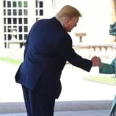 Donald Trump is greeted by Queen Elizabeth II at Buckingham Palace during his previous state visit in June 2019 (Picture: Victoria Jones/WPA Pool/Getty Images)