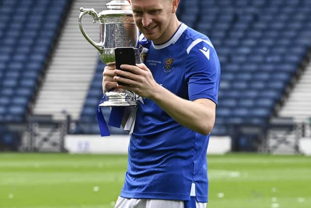Daddy's won another cup! Craig facetimes the family after the Scottish Cup triumph