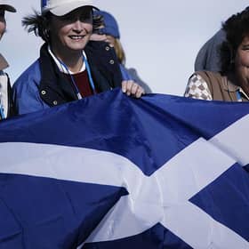 Dale Reid, pictured during the 2002 Solheim Cup in Minnesota, flew the Saltire with pride around the world. Picture: Warren Little/Getty Images.