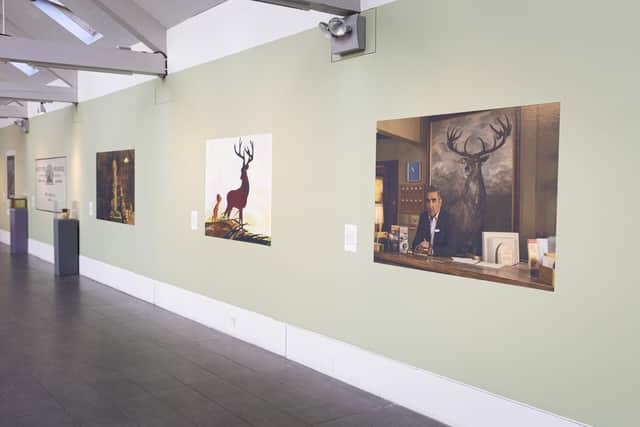 Installation view of Monarchs of the Glen at Dovecot, Edinburgh