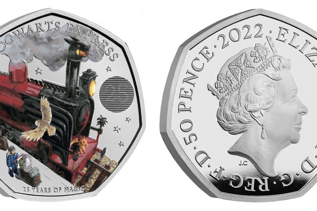 The Hogwarts Express collectable coin is also the final individual 50p to have Queen Elizabeth II's portrait appear on the obverse (heads) side of the coin. A change of portrait during the series is rare, the Mint added.