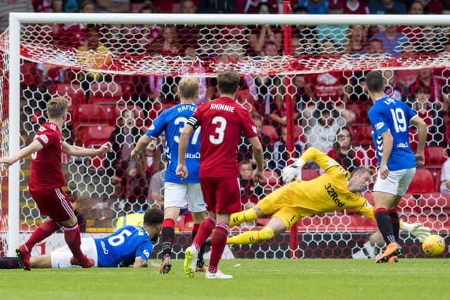 Aberdeen's Bruce Anderson scores a late equaliser against Rangers, which was current Ibrox manager Michael Beale's first experience of the rivalry.