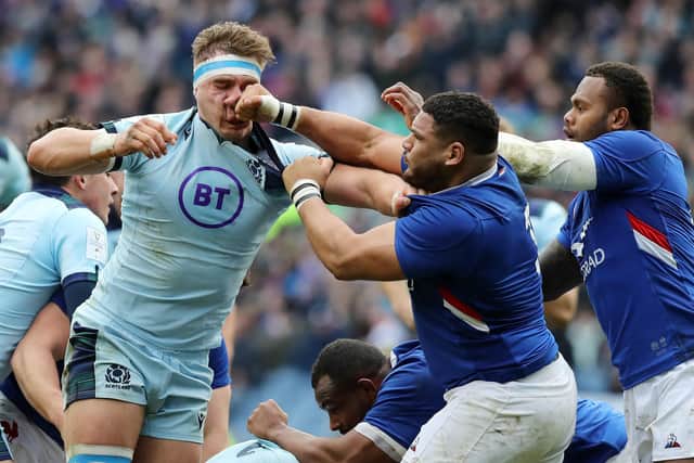 France prop Mohamed Haouas was sent off for punching Scotland flanker Jamie Ritchie during the Six Nations match in March. Picture: David Rogers/Getty Images