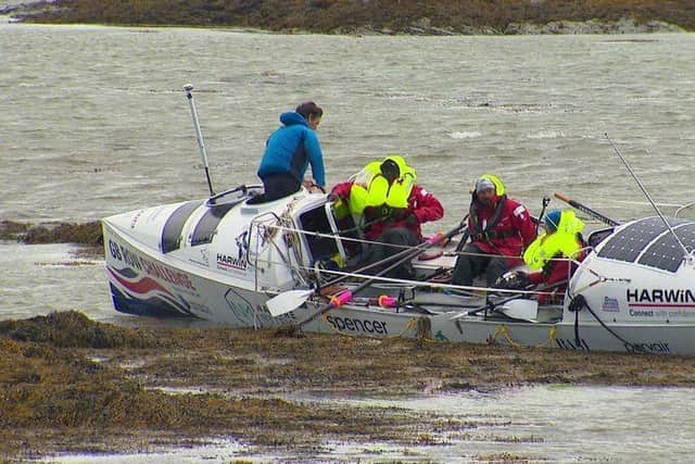 The boats was towed to Ardglass, County Down after getting into difficulties during before running into trouble again off the Mull of Kintyre