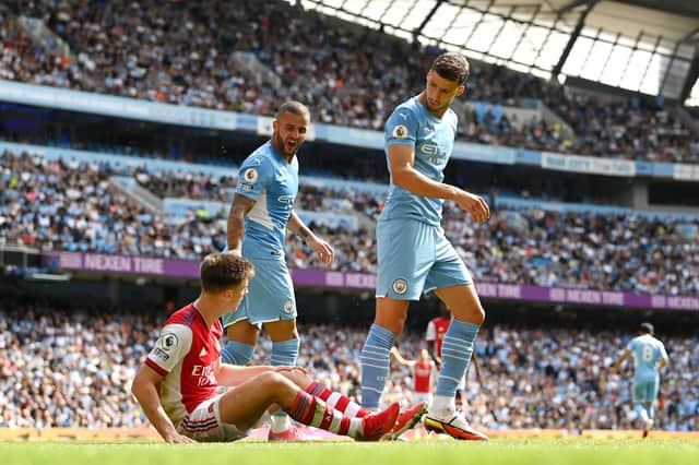 Arsenal defender Kieran Tierney picked up a knock against Manchester City.