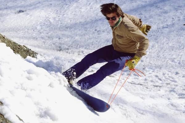 Jake Burton Carpenter testing an early prototype PIC: Burton Snowboards