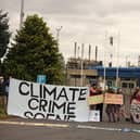 The protest calls for the Scottish government to hut the plant down.