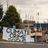 The protest calls for the Scottish government to hut the plant down.
