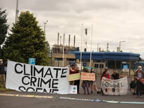 The protest calls for the Scottish government to hut the plant down.