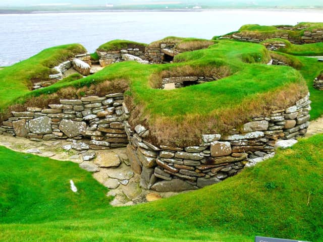 Skara Brae on Orkney. People lived at the Neolithic settlement from around 3,250 BC.