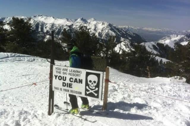 Some unambiguous signage beside the boundary rope at the Canyons ski resort, Utah PIC: Roger Cox / The Scotsman