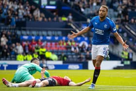 Rangers striker Cyriel Dessers celebrates as he sets Rangers on their way to a 6-0 win over Ross County. (Photo by Craig Williamson / SNS Group)