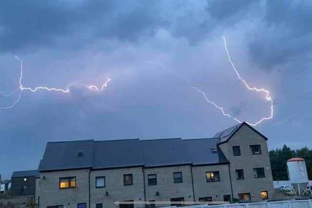 Multiple lightning strikes lit up the sky above Sighthill, Edinburgh, on Friday night. Pictures and Video: Jamie Mackinnon