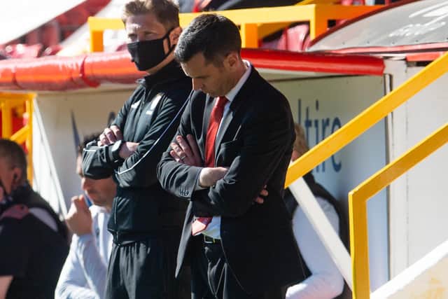 Aberdeen manager Stephen Glass can't hide his dejection.