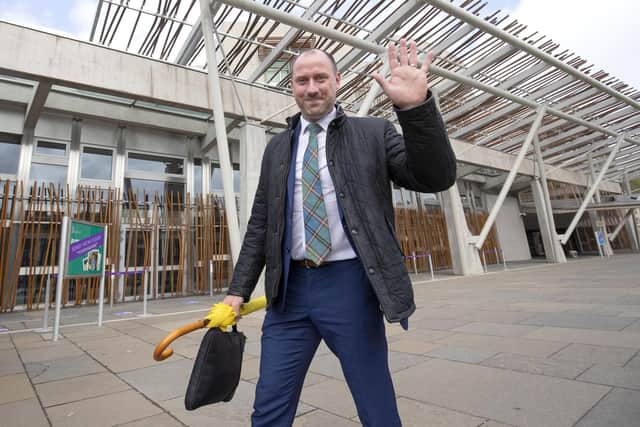 Scottish National Party's (SNP) newly elected Neil Gray arrives for registration at the Scottish Parliament in Holyrood, Edinburgh.