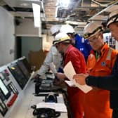Systems being checked in Glen Sannox's control room beside its engine room last week. Picture: John Devlin