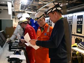 Systems being checked in Glen Sannox's control room beside its engine room last week. Picture: John Devlin