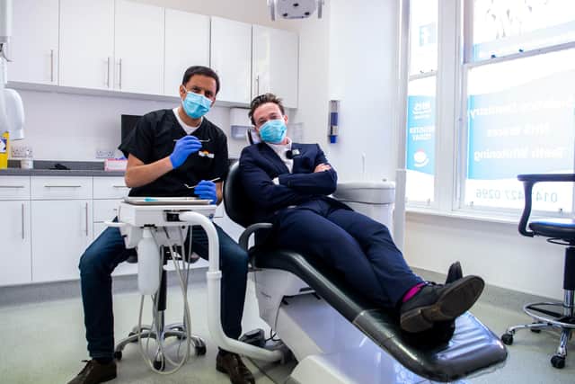 Scottish Labour Leader Anas Sarwar answered questions in a dentist