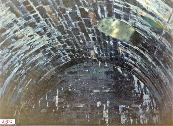 Inside the mysterious structure with an apparent ventilation shaft. Picture: Ullapool Museum