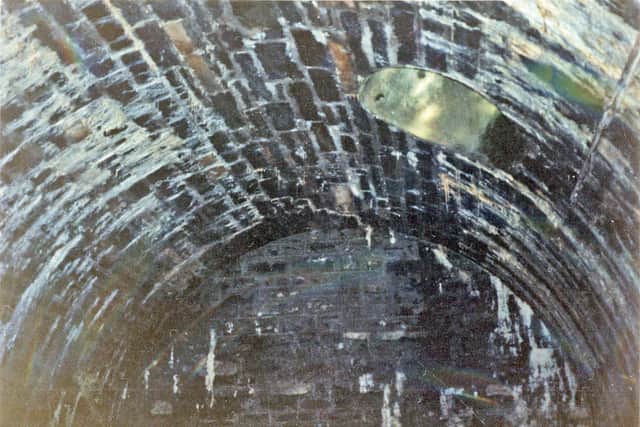 Inside the mysterious structure with an apparent ventilation shaft. Picture: Ullapool Museum