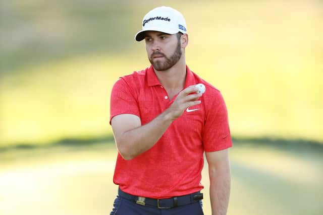Leader Matthew Wolff reacts on the 18th green during the third round of the 120th US Open at Winged Foot in Mamaroneck, New York. Picture; Gregory Shamus/Getty Images