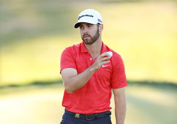 Leader Matthew Wolff reacts on the 18th green during the third round of the 120th US Open at Winged Foot in Mamaroneck, New York. Picture; Gregory Shamus/Getty Images