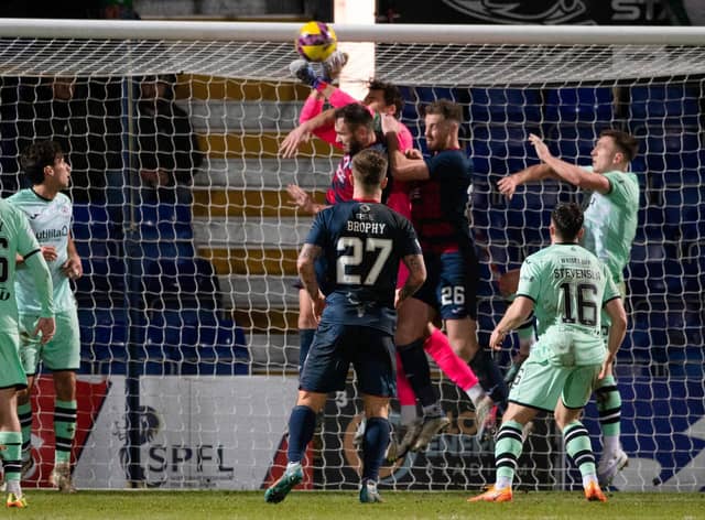 Hibs claimed their goalkeeper David Marhsall was fouled for Yan Dhanda's goal straight from a corner.