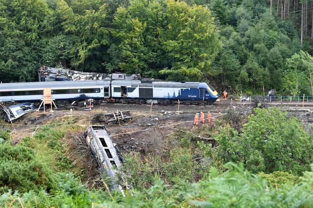The train derailment near Stonehaven. Picture: JPIMedia