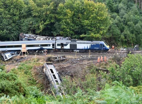 The train derailment near Stonehaven. Picture: JPIMedia