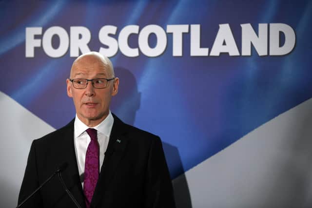 John Swinney gives a speech at the launch of the SNP's general election campaign at the Apex Grassmarket Hotel in Edinburgh. Picture: Michael Boyd/PA Wire
