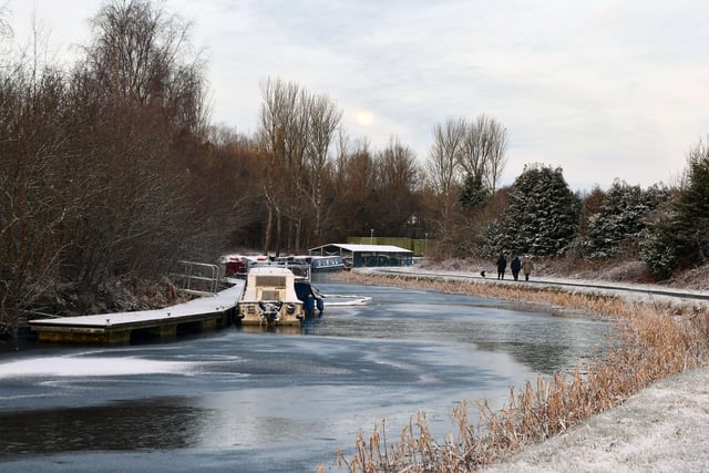 Snow at the Forth and Clyde Canal Falkirk.