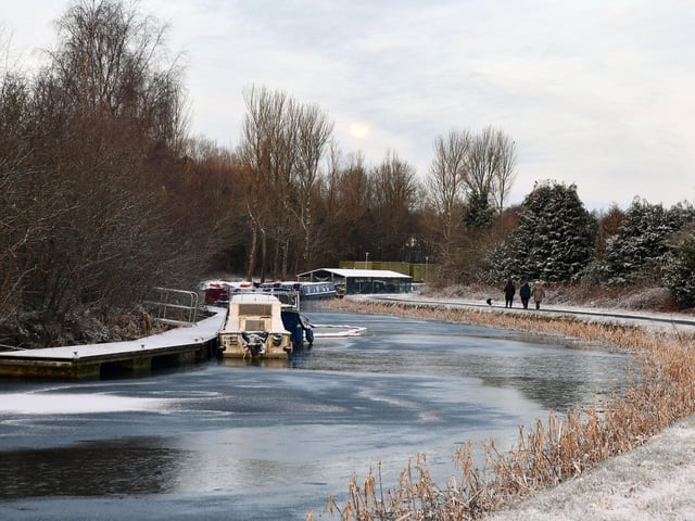 Snow at the Forth and Clyde Canal Falkirk.